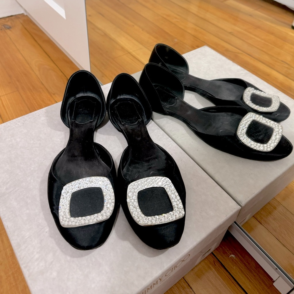 Roger Vivier Size 37 Chips Strass Ballerina Flat